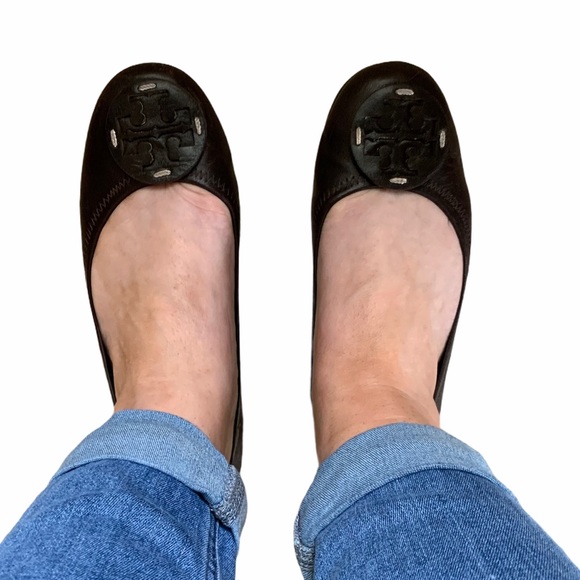 HP {Tory Burch} Dark Chocolate Reva Flats Women’s 7 Ballet - Picture 13 of 14